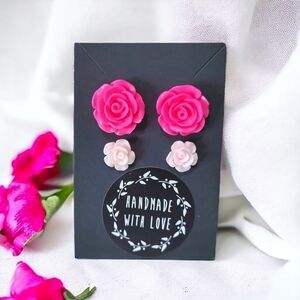 Handcrafted Nature-Inspired Rose Earrings